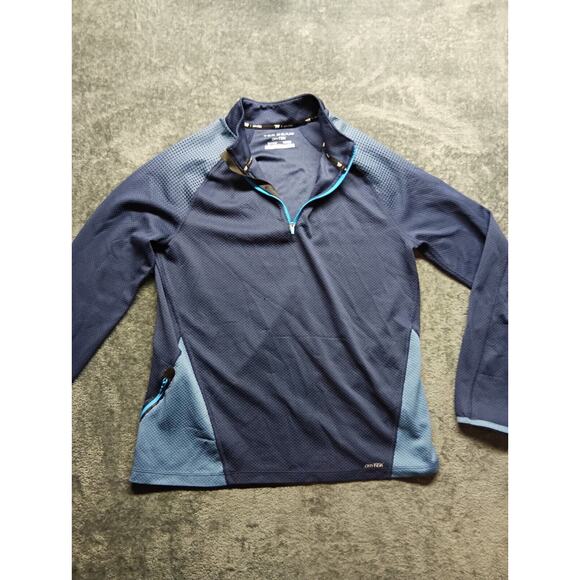 Tek Gear DryTek Women’s Blue Workout Long-sleeve Pullover 1/4 Zip Size M FLAWS - Picture 1 of 10